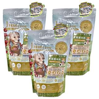 REAL POWER 瑞威 幼犬天然平衡犬糧 1號草原羊肉, 500g, 3袋