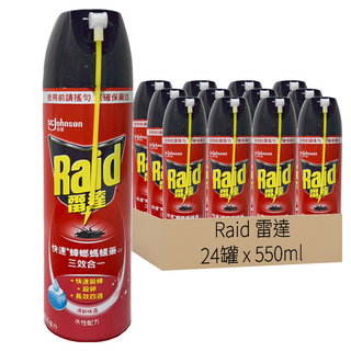 Raid 雷達 快速蟑螂螞蟻藥 清新, 550ml, 24罐