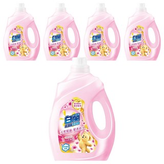 白蘭 超濃縮洗衣精 蘊含熊寶貝馨香精華 大自然馨香, 2.5kg, 5桶