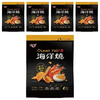 KAKA 海洋燒 金沙蝦球風味脆片，台灣製造, 210g, 5包