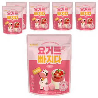 ibobomi 乳酸菌優格點心，韓國生乳製作，無添加人工香料、色素、防腐劑, 草莓味, 16g, 6包