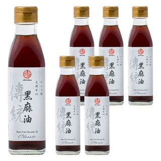 真老 冷壓純黑麻油 台灣製造, 200ml, 6瓶