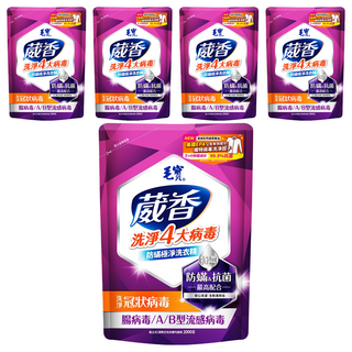 毛寶 葳香抗菌洗衣精 防蟎極淨補充包 國際調香師 無添加螢光劑, 2kg, 5包
