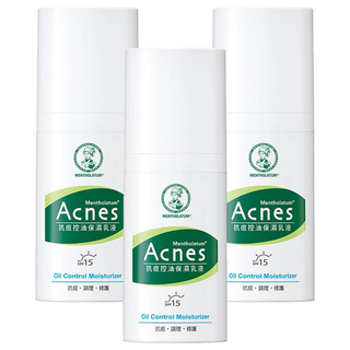 MENTHOLATUM 曼秀雷敦 Acnes抗痘控油保濕乳液 45g 平衡油脂分泌 清爽保濕 痘痘護理, 3瓶