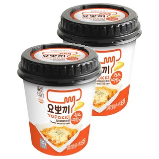 YOPOKKI 辣炒年糕即食杯, 韓國原裝進口, 微波加熱, 濃濃起司味, 120g, 2個