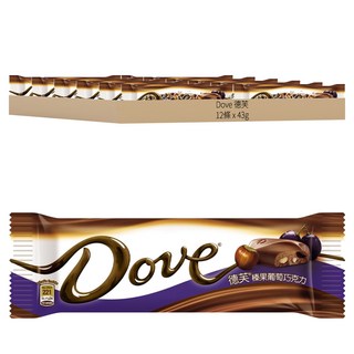 Dove 德芙 榛果葡萄巧克力，隨時享受幸福滋味, 43g, 12條