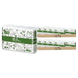 LIVI 優活 小捲筒衛生紙 270張x6捲x10袋, 100%原生紙漿，可溶於水中，不阻塞馬桶, 110mm, 6捲, 20袋