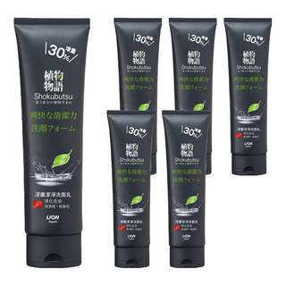 LION 獅王 植物物語 洗面乳 深層潔淨, 130g, 6條