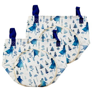 收納王妃 迪士尼收納系列 冰雪收納桶 26 x 23cm, 藍色花草, 2個