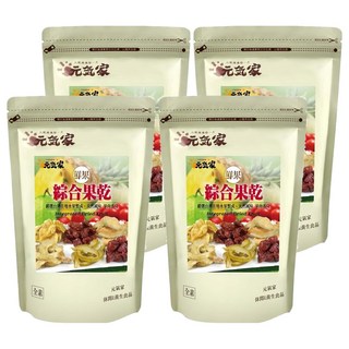 元氣家 綜合果乾 嚴選台灣道地新鮮水果低溫烘焙 果肉柔軟香Q, 200g, 4包