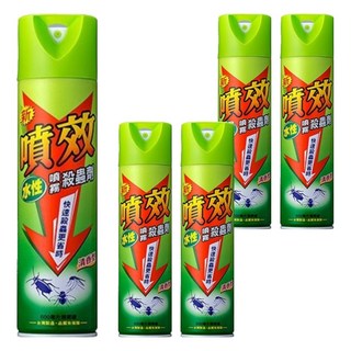 噴效 水性噴霧殺蟲劑 清香型, 600ml, 5瓶