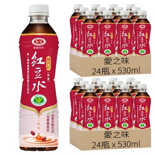 愛之味 萬丹紅紅豆水 無糖, 530ml, 48瓶
