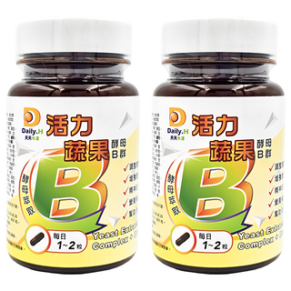 Daily.H 天天水漾 活力蔬果酵母B群 (30顆/瓶) - 補充體力 維持消化道機能, 2瓶