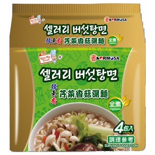 KORMOSA 韓寶 韓素香芹菜香菇湯麵 Q彈麵條 全素, 4包