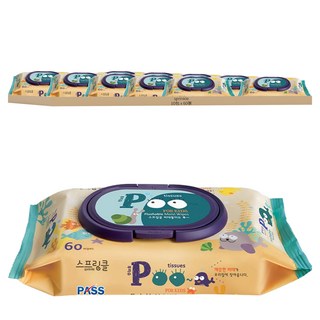 SPRINKLE 兒童專用 POO 掀蓋型可沖式濕紙巾 10包, 60張