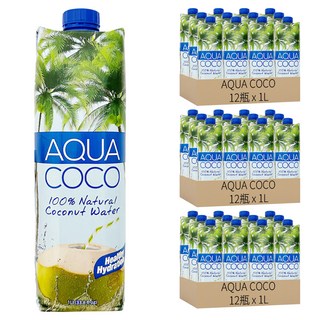 AQUA COCO 100%椰子水, 1L, 36瓶