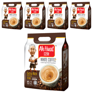 亞發 白咖啡 特濃 濃厚和香滑口感, 36g, 15包, 5袋