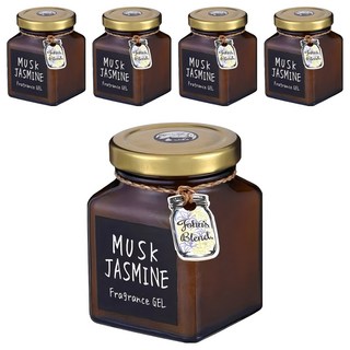 John's Blend 芳香膏 麝香茉莉花 適用於客廳/玄關/更衣間/廁所/辦公室 時尚簡約玻璃果醬瓶身設計, 135g, 5罐