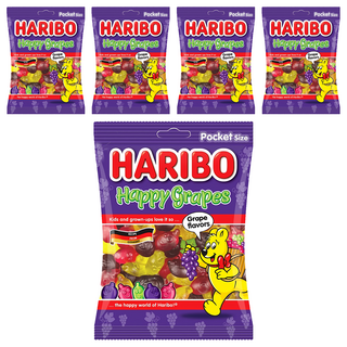 HARIBO Happy Grapes 葡萄風味Q軟糖, 80g, 5包