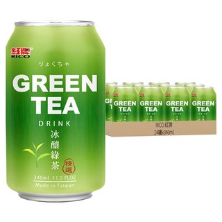 RICO 紅牌 冰釀綠茶, 340ml, 24罐