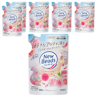 Kao 花王 New Beads 植萃香氛洗衣精補充包 玫瑰木蘭花, 6包, 560g