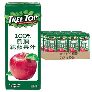 TREE TOP 樹頂 100%純蘋果汁, 200ml, 24入