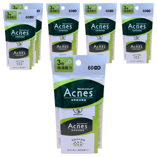 MENTHOLATUM 曼秀雷敦 Acnes 台灣公司貨 吸油面紙清爽, 60片, 6個