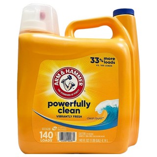 ARM&HAMMER 強效濃縮洗衣精 添加小蘇打, 4140ml, 1桶