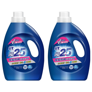 毛寶 PM2.5 除霉防螨抗菌 洗衣精 V型潔淨因子 奈米級洗淨 百里香精萃 棕櫚油植物性配方, 2.2kg, 2瓶