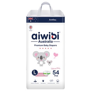 aiwibi 愛薇彼 零觸感瞬吸黏貼型尿布 9~14kg, L, 54片