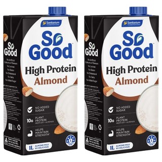 So Good Basic系列 無糖植物蛋白堅果杏仁奶 植物奶 全素可食, 2瓶, 1L
