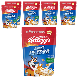 家樂氏 東尼香甜玉米片, 配方升級健康成長，低脂高纖，5種維生素, 70g, 6包