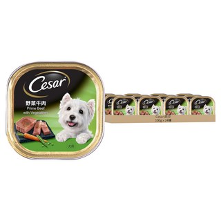 Cesar 西莎 餐盒,野菜牛肉, 低熱量配方, 優質鮮肉, 多種食材搭配, 營養均衡又美味, 100g, 24罐