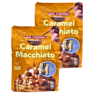 AIK CHEONG 益昌 南洋風文藝館 微磨咖啡 四合一 焦糖瑪奇朵風味 300g, 25g, 12包, 2袋
