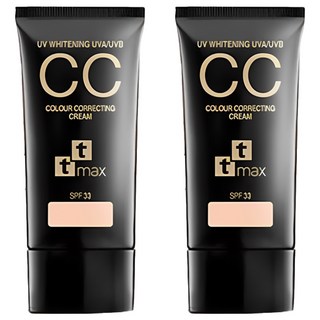 TTMAX 全效完美修飾CC霜SPF33 2入 打造自然裸妝感 防曬保濕, 15%修飾潤色, 30ml
