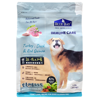 BLUE BAY 倍力 褐藻防護低敏配方 犬用飼料 1.5kg 機能配方, 火雞 + 鴨 + 台灣紅藜, 1袋