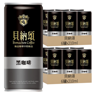貝納頌 黑咖啡, 210ml, 12罐