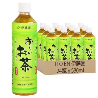 ITO EN 伊藤園 無糖日式綠茶 無香料 無熱量 日本茶飲大廠品質保證, 530ml, 24瓶