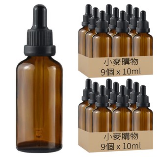 小麥購物 茶色玻璃滴管 D013 10ml, 18個, 茶色