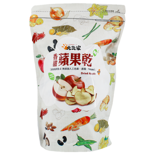 元氣家 香甜蘋果乾，嚴選新鮮蘋果製成，無添加人工色素、香精、防腐劑, 200g, 1包