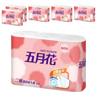 五月花 小捲筒式衛生紙 270張, 11cm, 6捲, 6袋