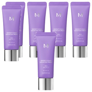MISSHA 台灣公司貨 完美遮瑕BB霜 SPF50+ PA++++, No.21白皙色, 20ml, 6條
