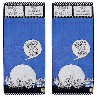 MARUSHIN 丸真 Moomin漫畫毛巾 棉紗, 藍色, 2條