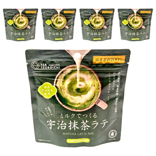 TEA TSUBOICHI 壺市製茶本舖 宇治抹茶拿鐵用沖泡粉 - 100%國產原料, 100g, 1入, 5包