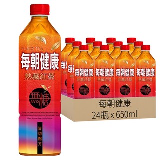 每朝健康 熟藏紅茶 無糖, 650ml, 24瓶