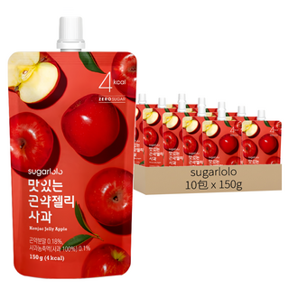 sugarlolo INTAKE 蒟蒻果凍飲 蘋果風味, 150g, 10包