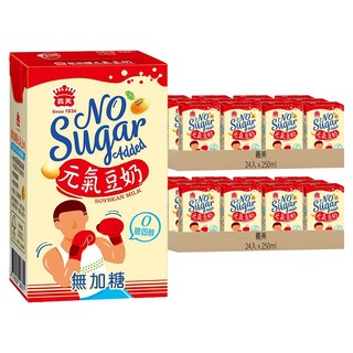 義美 元氣無糖豆奶, 250ml, 48入