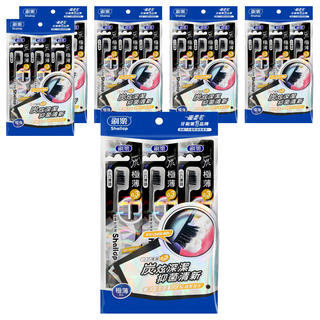 Shallop 刷樂 極薄炭深潔牙刷 SAA-T003-3, 3支, 6包