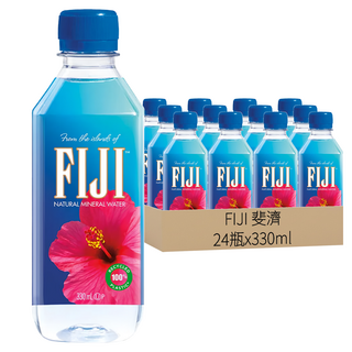 FIJI 斐濟 天然礦泉水, 富含二氧化矽, 口感柔和順暢, 健康選擇, 330ml, 24瓶