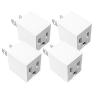 PowerSync 群加 直立型 3轉2電源轉接頭 TYAA9 4.95 x 2.6 x 4.1cm, 4.95cm, 白色, 4個